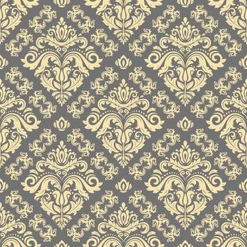 Classic Seamless Vector Fine Pattern With Arabesques Stock Illustration