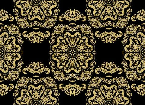 Classic Seamless Vector Fine Pattern With Arabesques Stock Illustration