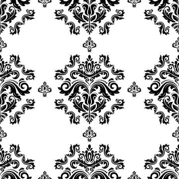 Classic Seamless Vector Fine Pattern With Arabesques Stockillustratie