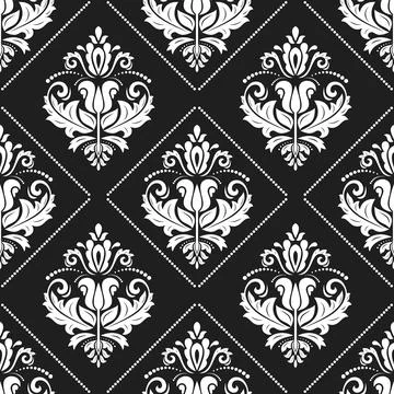 Classic Seamless Vector Fine Pattern With Arabesques Stock Illustration