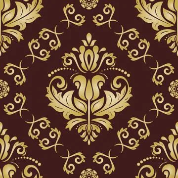 Classic Seamless Vector Fine Pattern With Arabesques イラスト素材