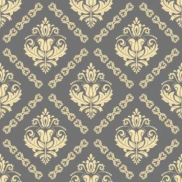 Classic Seamless Vector Fine Pattern With Arabesques Illustrazione stock