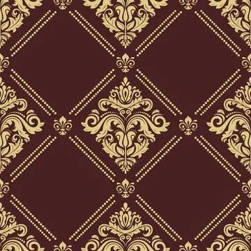 Classic Seamless Vector Fine Pattern With Arabesques Illustrazione stock