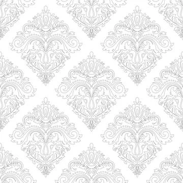 Classic Seamless Vector Fine Pattern With Arabesques Stock Illustration