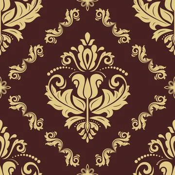 Classic Seamless Vector Fine Pattern With Arabesques Stockillustratie