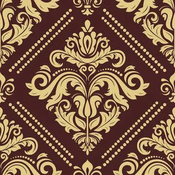 Classic Seamless Vector Fine Pattern With Arabesques Stockillustratie