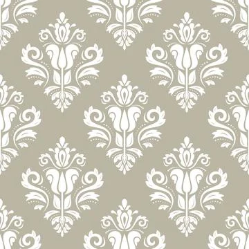 Classic Seamless Vector Fine Pattern With Arabesques Stockillustratie