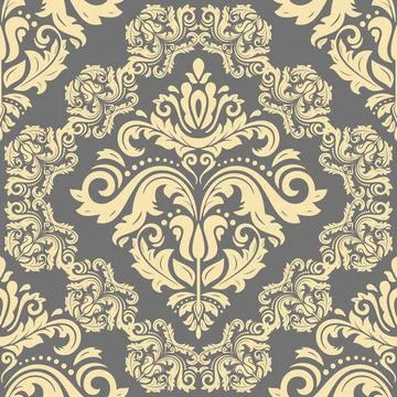 Classic Seamless Vector Fine Pattern With Arabesques Illustrazione stock