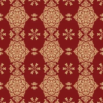 Classic Seamless Vector Fine Pattern With Arabesques Stock Illustration