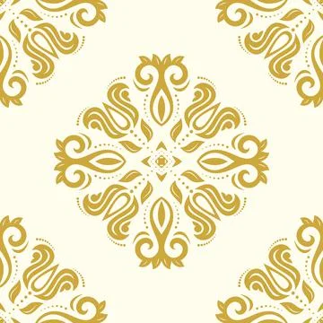 Classic Seamless Vector Fine Pattern With Arabesques Stock Illustration