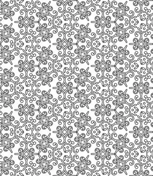 Classic Seamless Vector Fine Pattern With Arabesques 스톡 일러스트