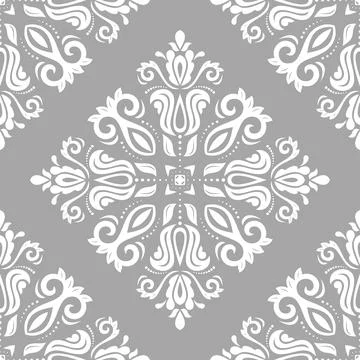 Classic Seamless Vector Fine Pattern With Arabesques Illustrazione stock