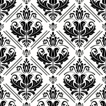 Classic Seamless Vector Fine Pattern With Arabesques イラスト素材