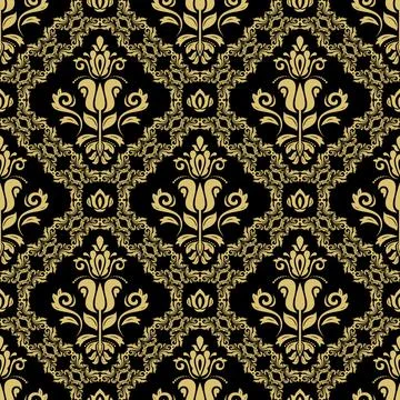 Classic Seamless Vector Fine Pattern With Arabesques Stock Illustration