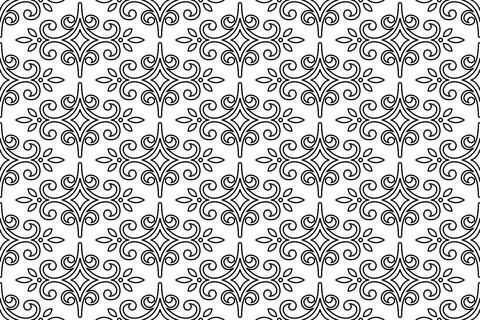 Classic Seamless Vector Fine Pattern With Arabesques Stock Illustration