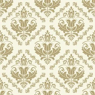 Classic Seamless Vector Fine Pattern With Arabesques Stock Illustration