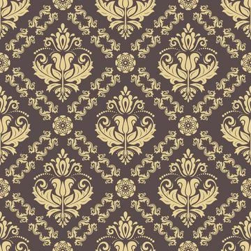 Classic Seamless Vector Fine Pattern With Arabesques Illustrazione stock