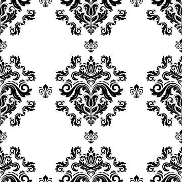 Classic Seamless Vector Fine Pattern With Arabesques Stock Illustration