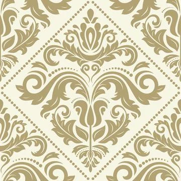 Classic Seamless Vector Fine Pattern With Arabesques Stock Illustration