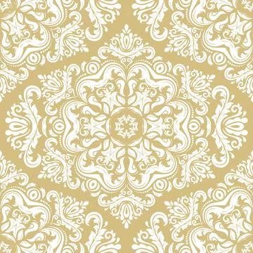 Classic Seamless Vector Fine Pattern With Arabesques Stock Illustration