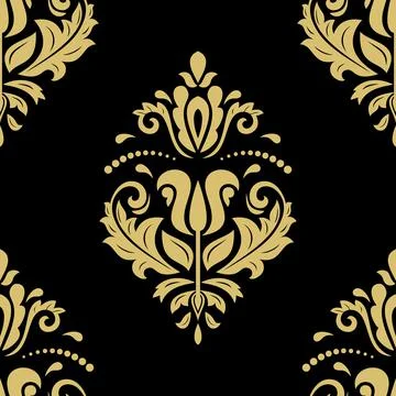 Classic Seamless Vector Fine Pattern With Arabesques Stock Illustration