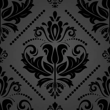 Classic Seamless Vector Fine Pattern With Arabesques 스톡 일러스트