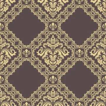 Classic Seamless Vector Fine Pattern With Arabesques Stockillustratie