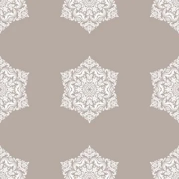 Classic Seamless Vector Fine Pattern With Arabesques Stock Illustration