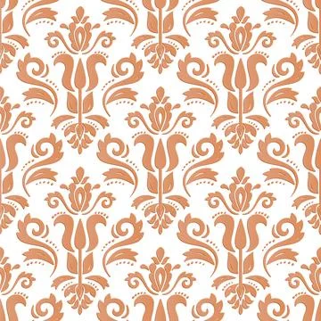 Classic Seamless Vector Fine Pattern With Arabesques Illustrazione stock
