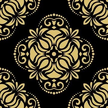 Classic Seamless Vector Fine Pattern With Arabesques Illustrazione stock