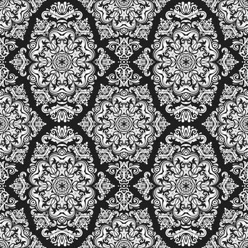 Classic Seamless Vector Fine Pattern With Arabesques Stock Illustration