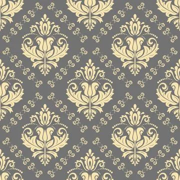 Classic Seamless Vector Fine Pattern With Arabesques 스톡 일러스트