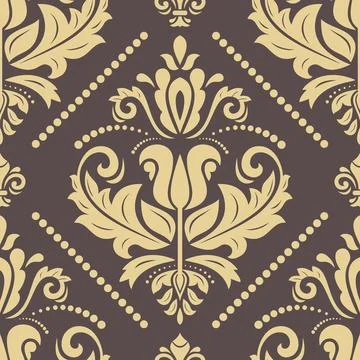 Classic Seamless Vector Fine Pattern With Arabesques Stock Illustration