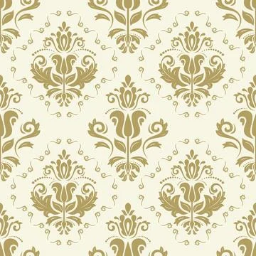 Classic Seamless Vector Fine Pattern With Arabesques Stockillustratie