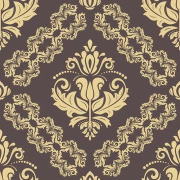 Classic Seamless Vector Fine Pattern With Arabesques Stockillustratie