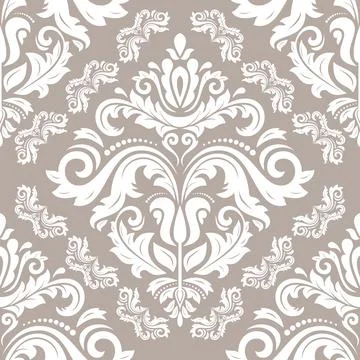 Classic Seamless Vector Fine Pattern With Arabesques Illustrazione stock