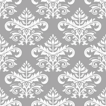 Classic Seamless Vector Fine Pattern With Arabesques Stock Illustration