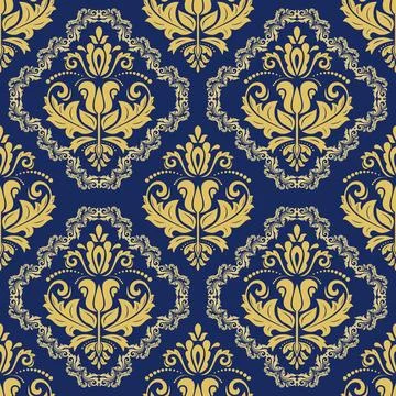 Classic Seamless Vector Fine Pattern With Arabesques Stock Illustration