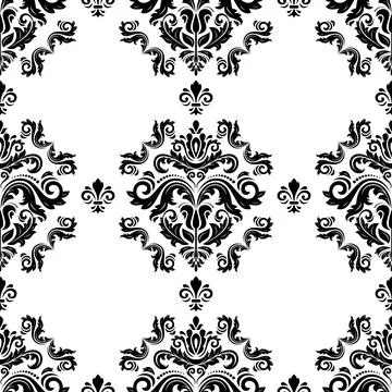 Classic Seamless Vector Fine Pattern With Arabesques Illustrazione stock