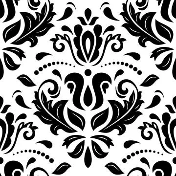 Classic Seamless Vector Fine Pattern With Arabesques Stock Illustration