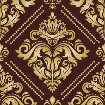 Classic Seamless Vector Fine Pattern With Arabesques Stock Illustration