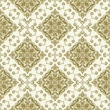 Classic Seamless Vector Fine Pattern With Arabesques イラスト素材