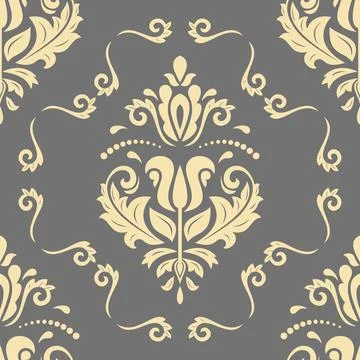 Classic Seamless Vector Fine Pattern With Arabesques Illustrazione stock