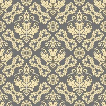Classic Seamless Vector Fine Pattern With Arabesques Illustrazione stock
