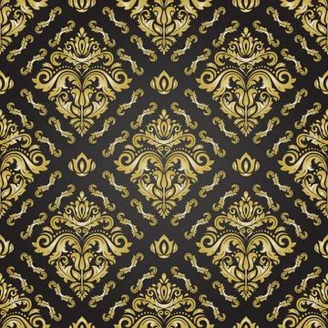 Classic Seamless Vector Fine Pattern With Arabesques イラスト素材