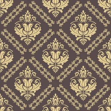 Classic Seamless Vector Fine Pattern With Arabesques イラスト素材