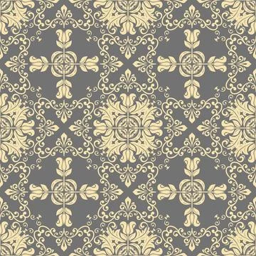 Classic Seamless Vector Fine Pattern With Arabesques Stockillustratie