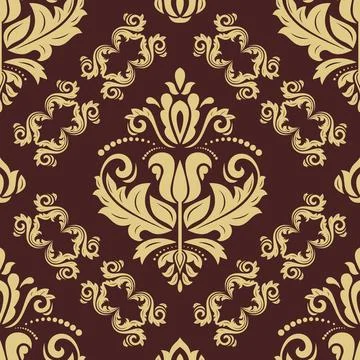 Classic Seamless Vector Fine Pattern With Arabesques イラスト素材