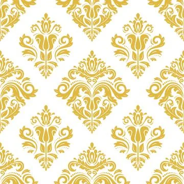 Classic Seamless Vector Fine Pattern With Arabesques イラスト素材