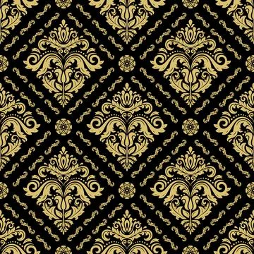 Classic Seamless Vector Fine Pattern With Arabesques イラスト素材